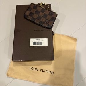 Louis Vuitton key pouch cles pouchette in Damier ebene